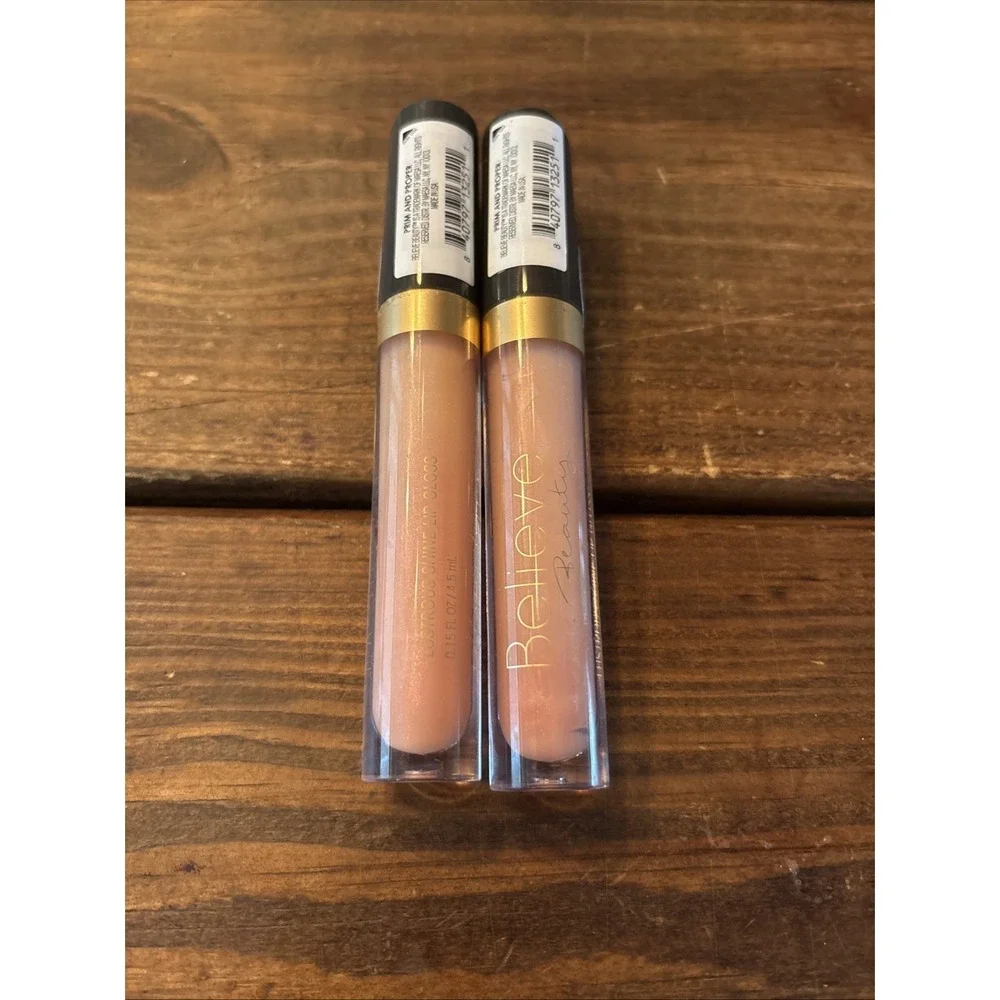 Believe Beauty Lustrous Shine Lip Gloss Primer And Proper , 0.15 FL oz‎ Lot Of 2